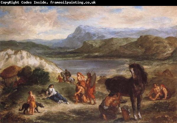 Ferdinand Victor Eugene Delacroix Ovid among the Scythians